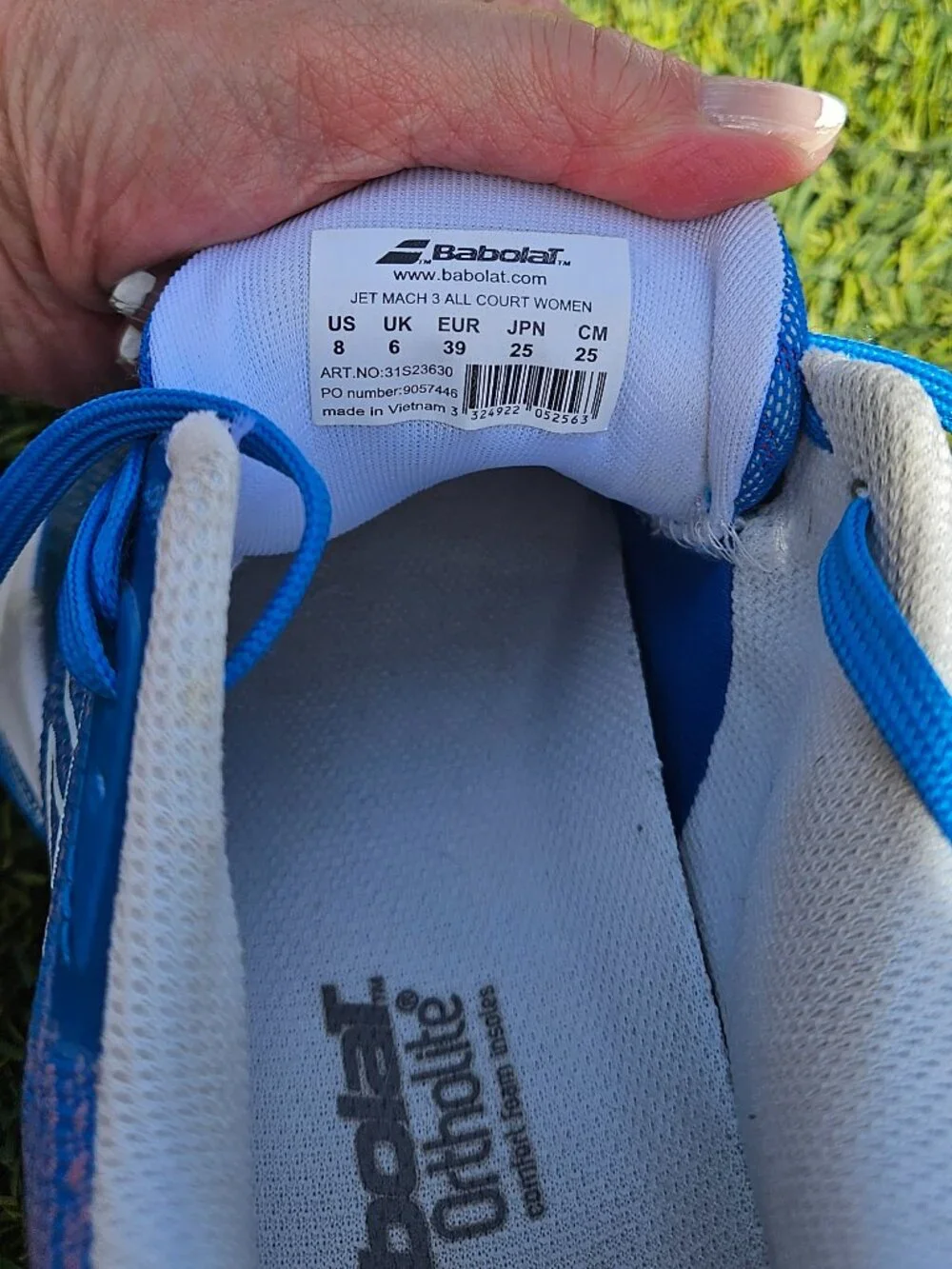 Babolat Jet Mach 3 All Court Women's Tennis/Pickleball Shoes Size 8 - Blue/Pink - Picture 2 of 10